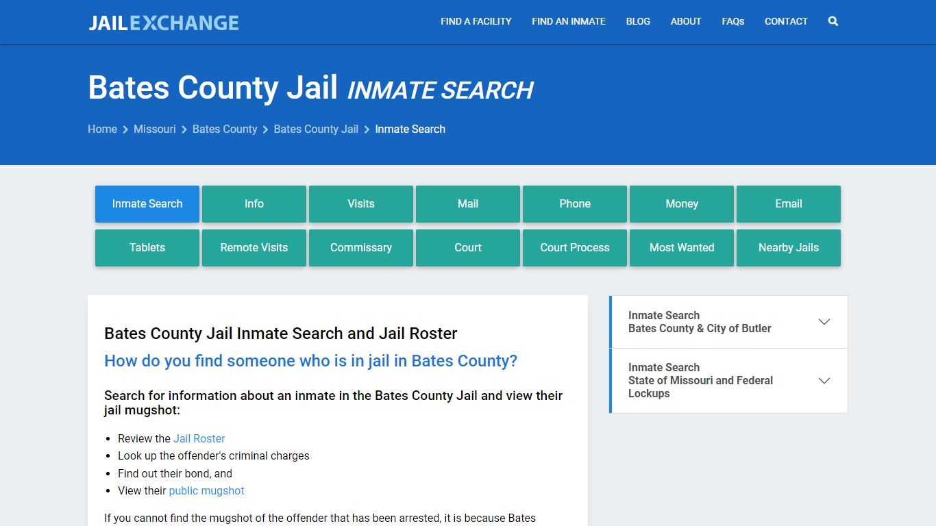 Inmate Search: Roster & Mugshots - Bates County Jail, MO